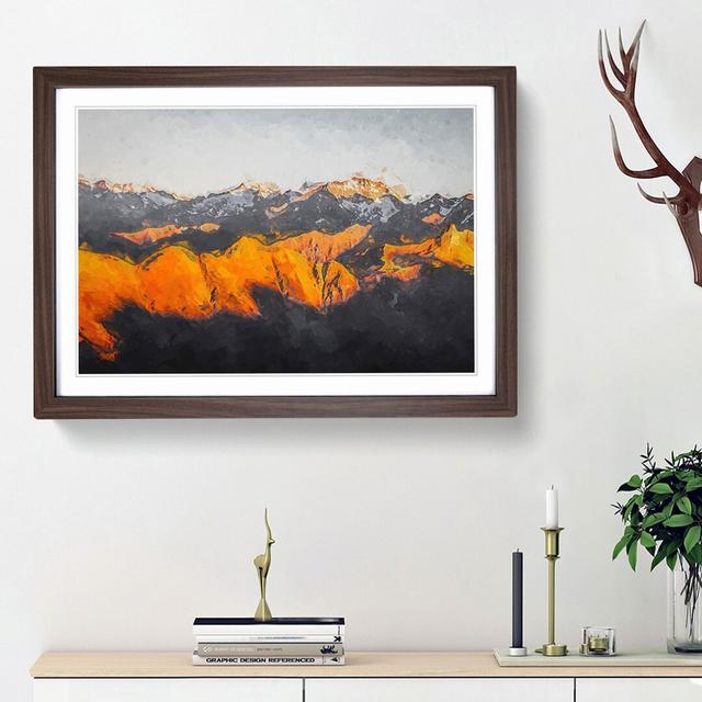 Orange Mountains in Italy in Abstract - Picture Frame Graphic Art Print East Urban Home Frame Option: Walnut Framed, Size: 62cm H x 87cm W x 2cm D on Productcaster.