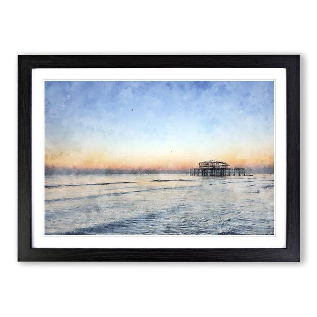 West Pier at Brighton Beach Vol.1 - Picture Frame Graphic Art East Urban Home Size: 48cm H x 65cm W x 2cm D, Frame Option: Black on Productcaster.