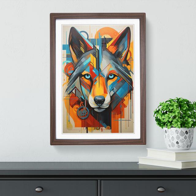 Wolf Constructivism - Print Alpen Home Size: 46cm H x 34cm W x 2cm D, Frame Colour: Walnut on Productcaster.