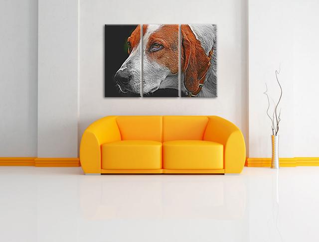 3-tlg. Leinwandbilder-Set „Hübscher Hund im Seitenprofil“, Grafikdruck East Urban Home on Productcaster.