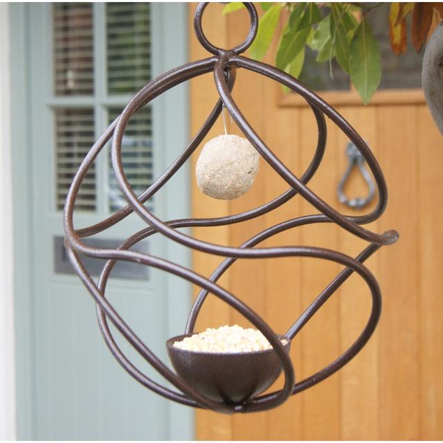 Healy Metal Hanging Decorative Bird Feeder Dakota Fields Size: 30cm H x 30cm W x 30cm D on Productcaster.