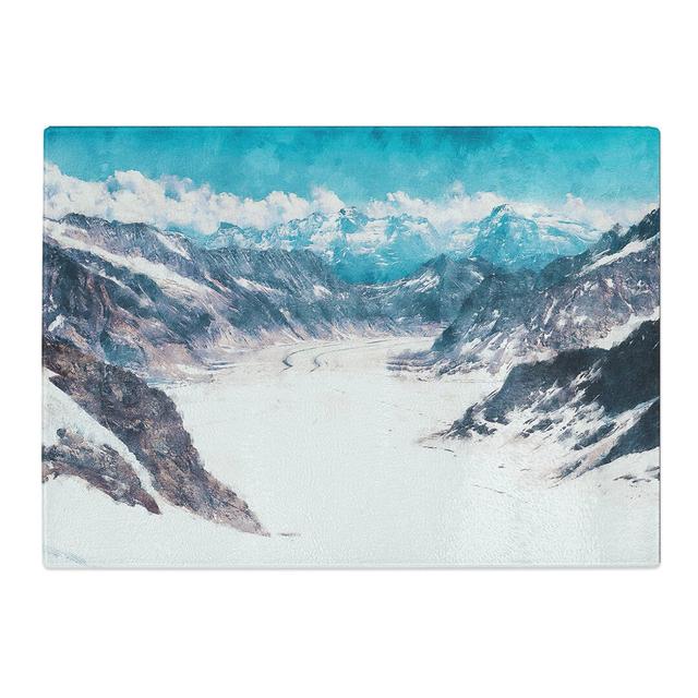 Tempered Glass Aletsch Glacier in Switzerland Painting Chopping Board East Urban Home Size: 20 cm x 28.5 cm on Productcaster.