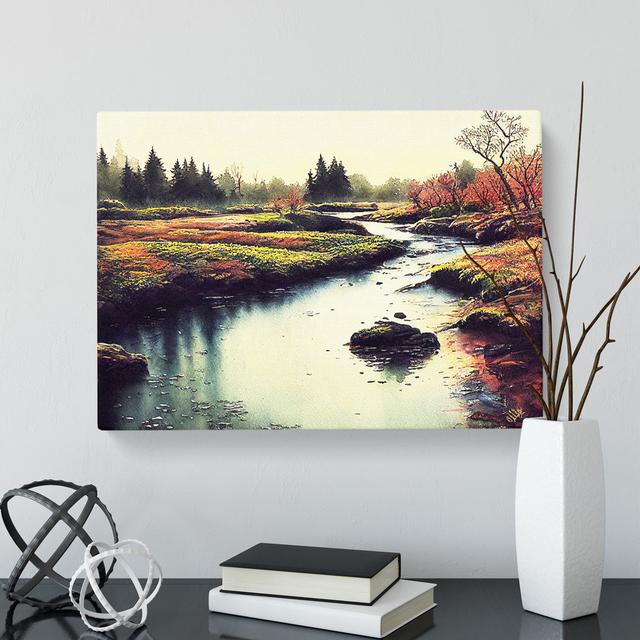 Beautiful Stream - Wrapped Canvas Print Alpen Home Size: 50cm H x 76cm W x 3cm D on Productcaster.