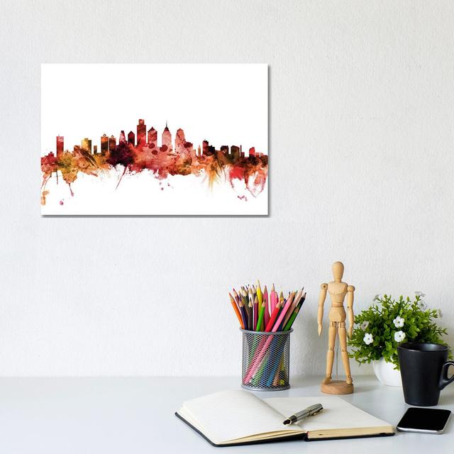 Oklahoma City Skyline by Michael Tompsett - Wrapped Canvas Art Prints Latitude Run Size: 20.32cm H x 30.48cm W x 1.91cm D on Productcaster.