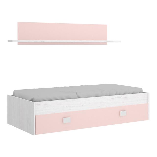 Newquay Single (3') Bed with Shelf Isabelle & Max Colour (Bed Frame): Pink on Productcaster.