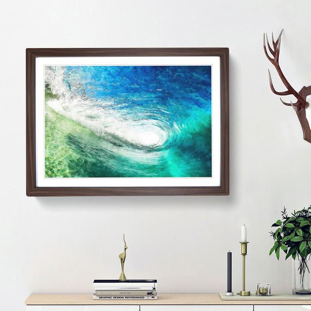 Within the Wave in Blue and Green - Picture Frame Painting Print East Urban Home Frame Option: Walnut Framed, Size: 62cm H x 87cm W x 2cm D on Productcaster.