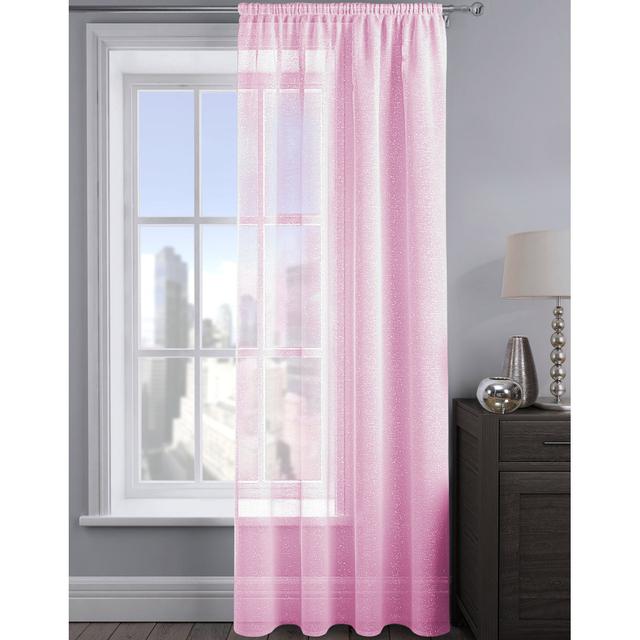 Pinchas Polyester Semi Sheer Curtain Panel 17 Stories Curtain Colour: Baby Pink, Panel Size: 54cm Width x 54cm Drop on Productcaster.