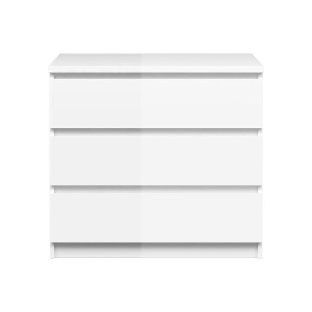 Paredes Chest Of Drawers With Three Drawers, Glossy White Color, 77 X 70 X 50 Cm Brayden Studio on Productcaster.