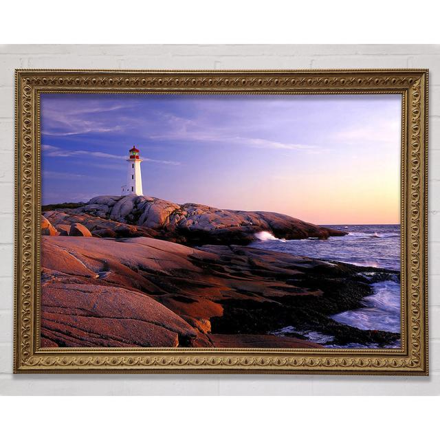 Peggys Point Leuchtturm Peggys Cove Nova Scotia Gerahmter Druck Haus am Meer Größe: 59,7 cm H x 84,1 cm B on Productcaster.