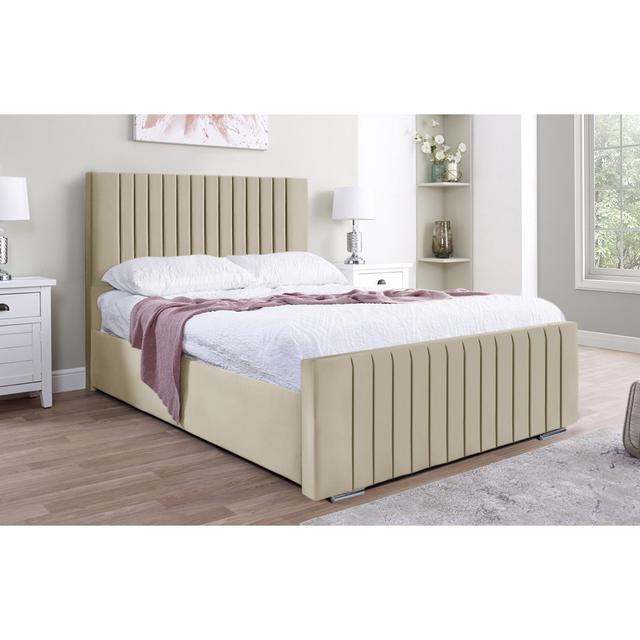 Aerys Upholstered Bed Latitude Run Size: Small Double (4'), Colour: Cream on Productcaster.