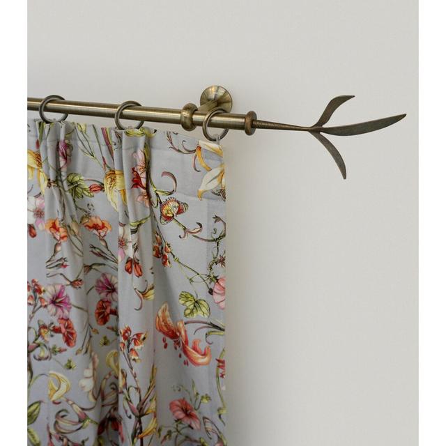 Jenice Curtain Single Pole and Hardware Set Symple Stuff Finish: Brass Antique, Size: 5cm H x 430cm W x 8cm D on Productcaster.