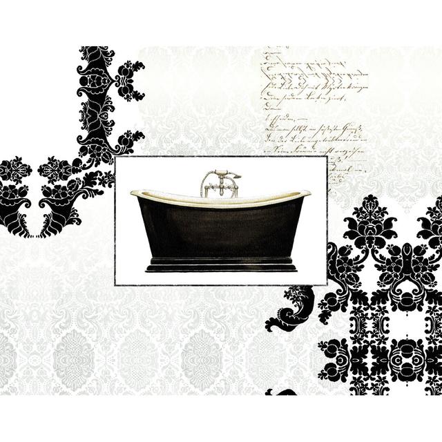 Black and White Bath - Wrapped Canvas Painting Print Fleur De Lis Living Size: 61cm H x 91cm W x 3.8cm D on Productcaster.