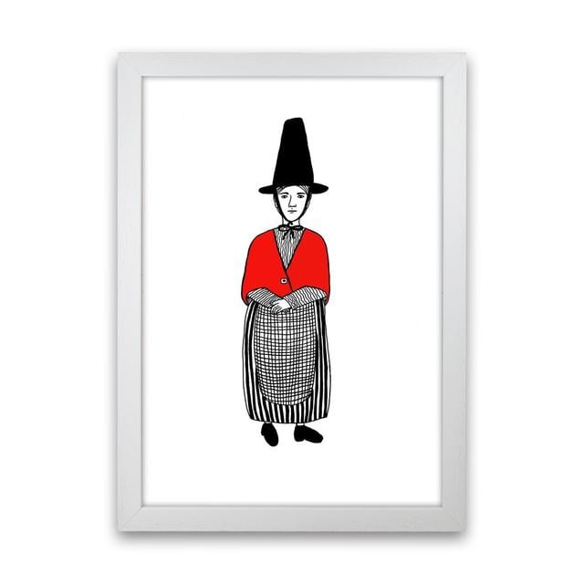 Welsh Lady by Carissa Tanton - Graphic Art Print on Paper Ophelia & Co. Frame Option: White Framed, Size: 63cm H x 46cm W x 3cm D on Productcaster.