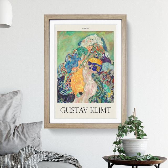 Baby Cradle by Gustav Klimt - Picture Frame Graphic Art East Urban Home Size: 65cm H x 48cm W x 2cm D, Frame Option: Oak Framed on Productcaster.