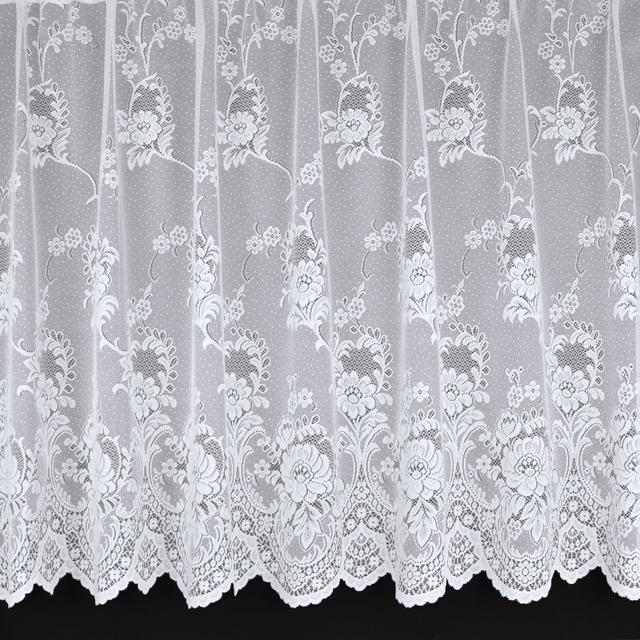 Deshawn Lace Semi Sheer Curtain Panel Lily Manor Panel Size: 500cm Width x 229cm Drop, Curtain Colour: White on Productcaster.