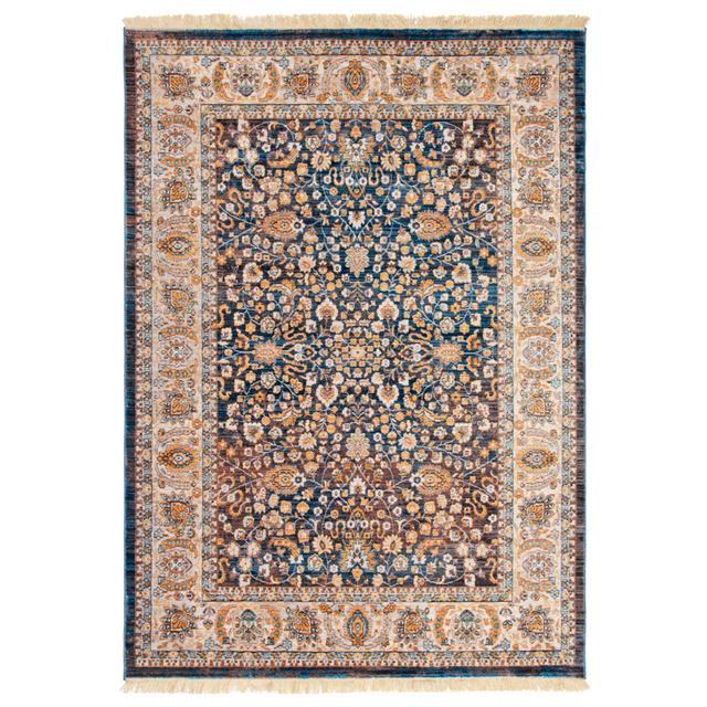 Yasuko Floral Machine Woven Blue Area Rug Bloomsbury Market Rug Size: Rectangle 200 x 290cm on Productcaster.