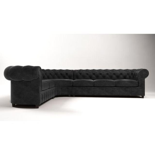 Girardville Reversible Corner Sofa Three Posts Orientation: Left, Upholstery Colour: Black on Productcaster.