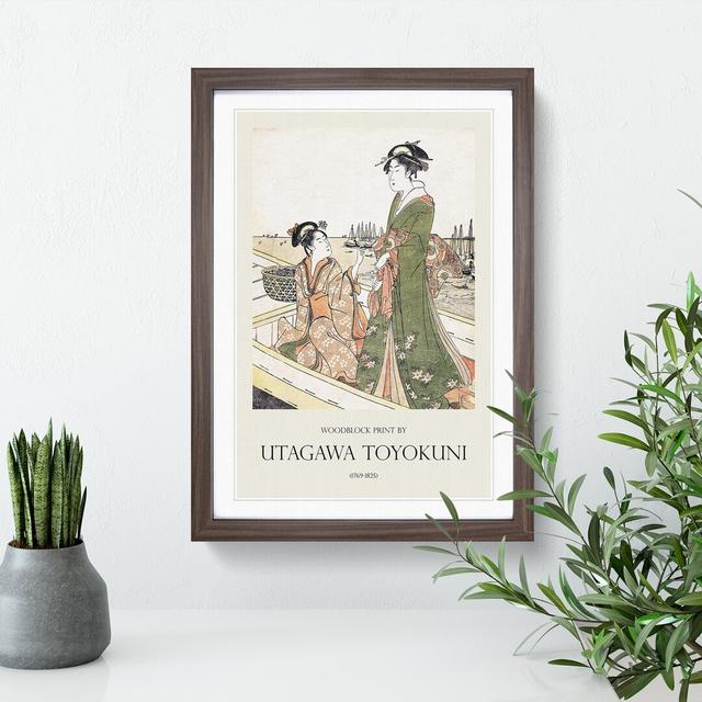 Women in a Boat Print by Utagawa Toyokuni - Picture Frame Painting East Urban Home Frame Option: Walnut, Size: 36cm H x 27cm W x 2cm D on Productcaster.