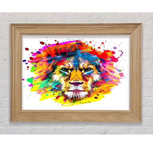 The Lion Splatter - Single Picture Frame Art Prints Bright Star Size: 21cm H x 42cm W x 8cm D on Productcaster.