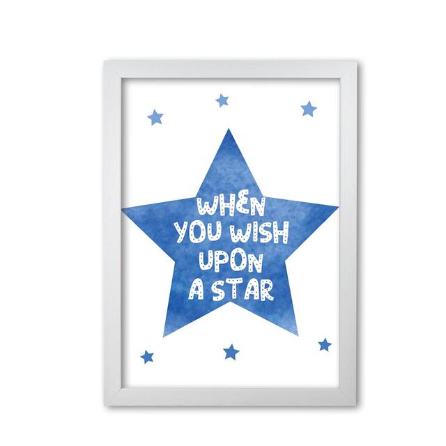 When You Wish Upon a Star Blue - Painting Print on Paper East Urban Home Format: White Grain Frame, Size: 42 cm H x 30 cm W x 5 cm D on Productcaster.