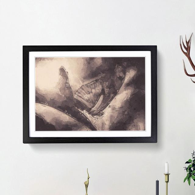 Butterfly Wing in Abstract - Picture Frame Painting Print East Urban Home Size: 62cm H x 87cm W x 2cm D, Frame Option: Black Framed on Productcaster.