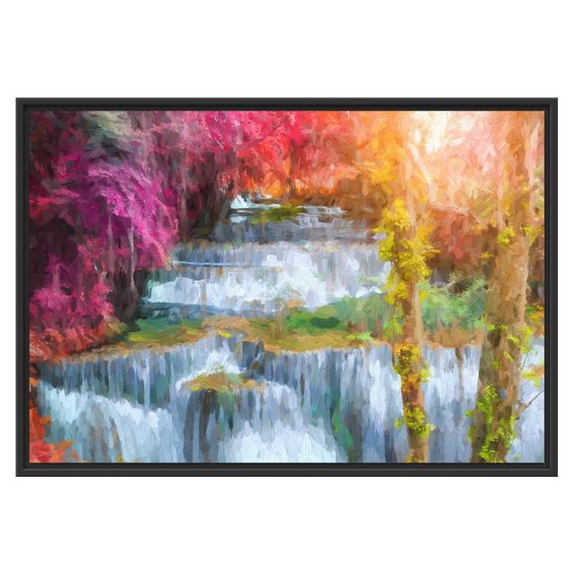 Gerahmtes Wandbild WasserfallRegenwald East Urban Home Größe: 70 cm H x 100 cm B on Productcaster.