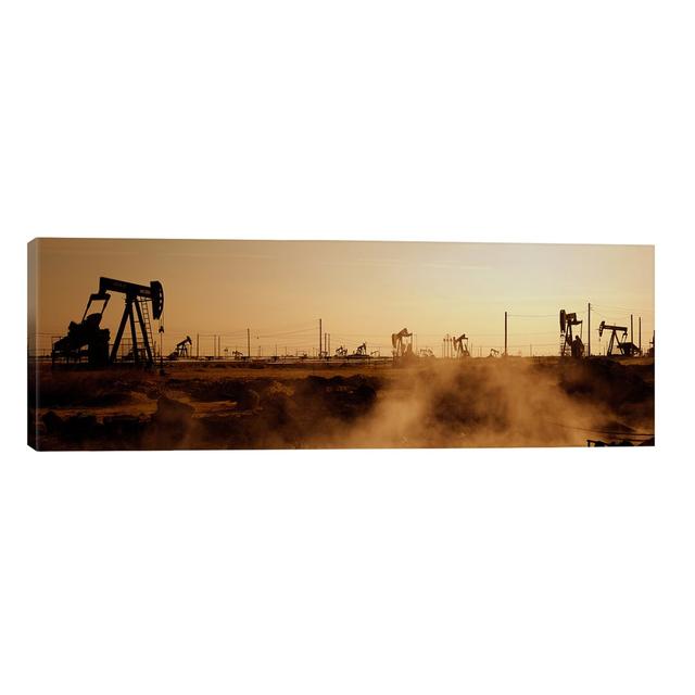 Oil Derrick, South Belridge Oil Field, Kern County, California, Usa by Panoramic Images - Wrapped Canvas Panoramic Print Ebern Designs Size: 30.48cm H on Productcaster.