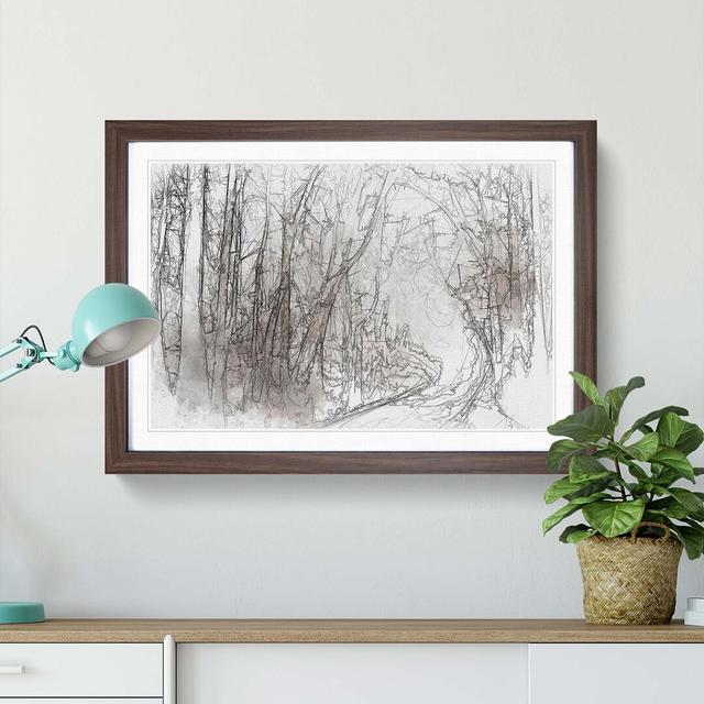 Woodland Road in Abstract - Picture Frame Graphic Art Print East Urban Home Frame Option: Walnut, Size: 40cm H x 60cm W x 2cm D on Productcaster.