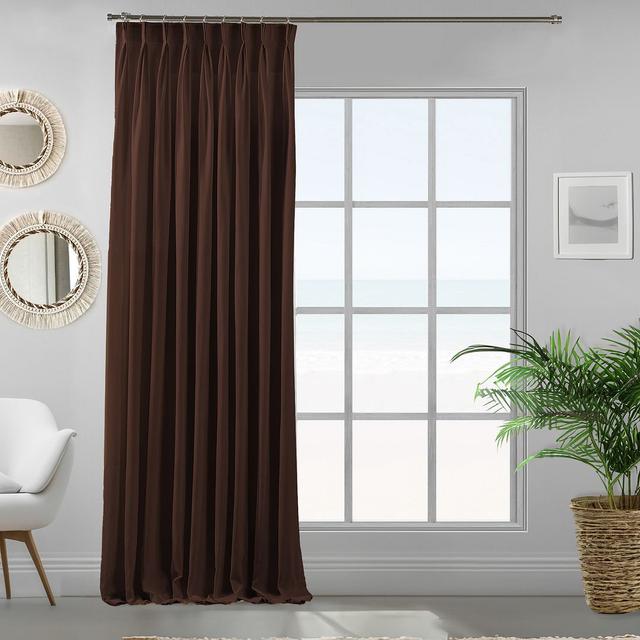 Vorhang mit Zwickelfalte (1 Stück), blickdicht Lilijan Home & Curtain Vorhang-Farbe: Dunkelbraun, Vorhanggröße: 190 cm Breite x 450 cm Fallhöhe on Productcaster.