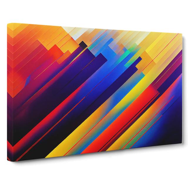 Enchanting Modern Abstract Art - Wrapped Canvas Painting Metro Lane Size: 50cm H x 76cm W x 3cm D on Productcaster.