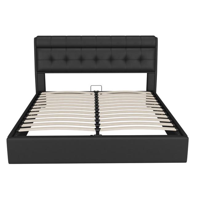 Angelka Upholstered Sleigh Storage Bed Williston Forge Size: UK King - DE 150 x 200 cm, Colour: Black on Productcaster.