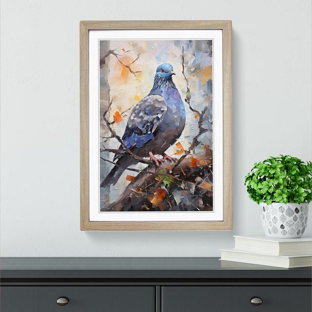 Pigeon Impressionism Big Box Art Size: 46cm H x 34cm W x 2cm D, Frame Colour: Oak on Productcaster.