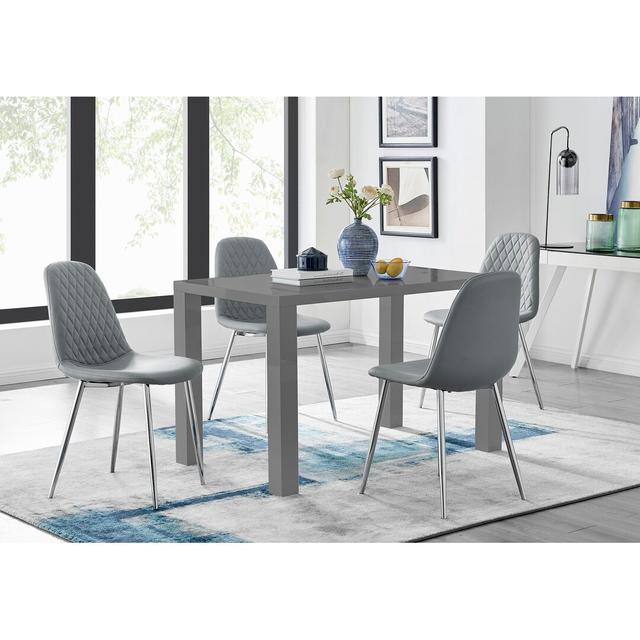 Chowchilla Dining Set with 4 Chairs Canora Grey Colour (Chair): Light Grey on Productcaster.