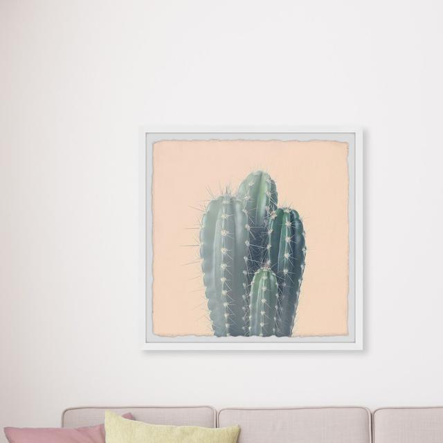 'Green Cacti' Framed Art Print East Urban Home Size: 41cm H x 41cm W x 3.81cm D on Productcaster.