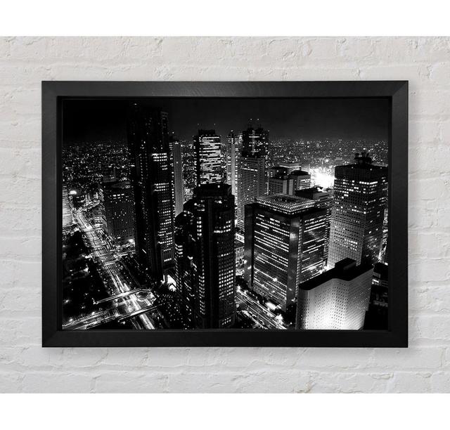 City Nights B N W - Print Ebern Designs Size: 100cm H x 141.4cm W on Productcaster.