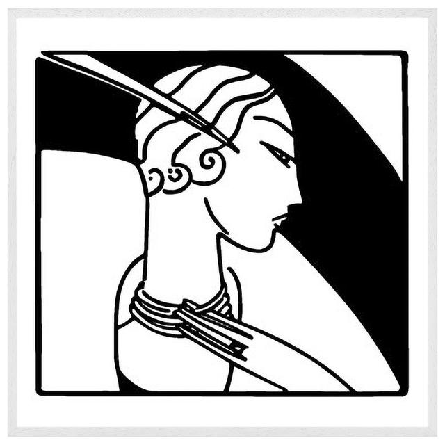 Mercerville Art Deco Woman - Single Picture Frame Art Prints Fairmont Park Size: 41cm H x 41cm W x 4cm D, Frame Colour: Grey Framed on Productcaster.