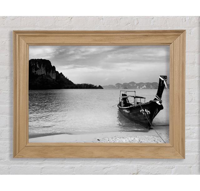 Desert Island Sailboat B N W - Print Bright Star Size: 42cm H x 59.7cm W x 8cm D on Productcaster.