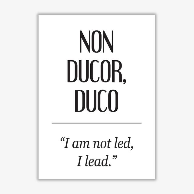 'Non Ducor, Duco' Textual Art East Urban Home Format: No Frame, Size: 42 cm H x 30 cm W x 1 cm D on Productcaster.