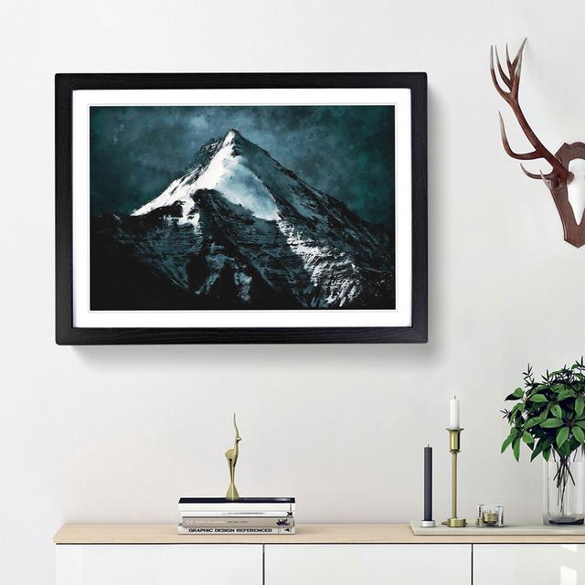 Snow Covered Mountain in India - Picture Frame Painting Print East Urban Home Frame Option: Black Framed, Size: 24cm H x 33cm W x 2cm D on Productcaster.