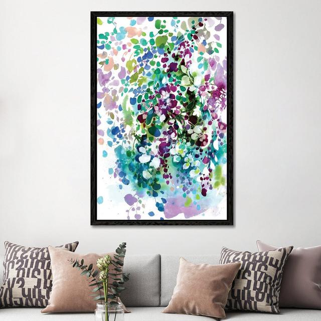 Petals and Leaves by CreativeIngrid - Painting Print on Canvas Latitude Run Format: Black Framed, Size: 152.4cm H x 101.6cm W x 3.81cm D on Productcaster.