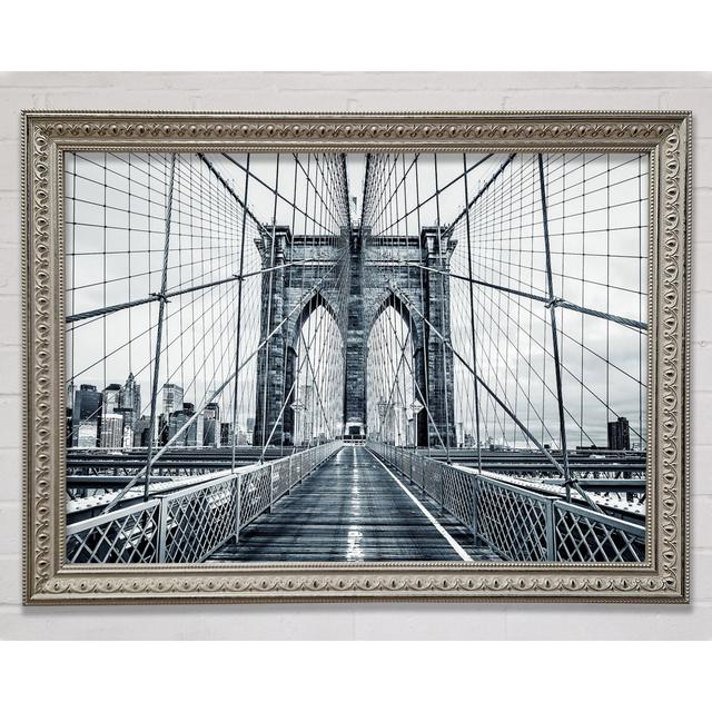 Silver Brooklyn Bridge - Print Williston Forge Size: 29.7cm H x 42cm W on Productcaster.