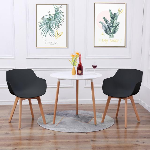 Dining Table Set(3Pcs), Armchair With Armrests & Backrest Norden Home Chair Colour: Black on Productcaster.