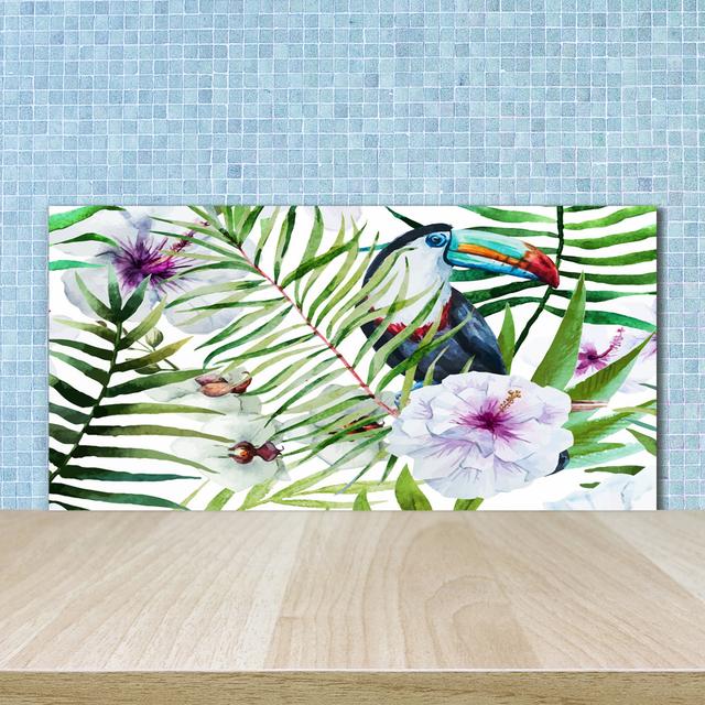 Tropic Toucan 50cm x 100cm Glass Panel Bay Isle Home on Productcaster.