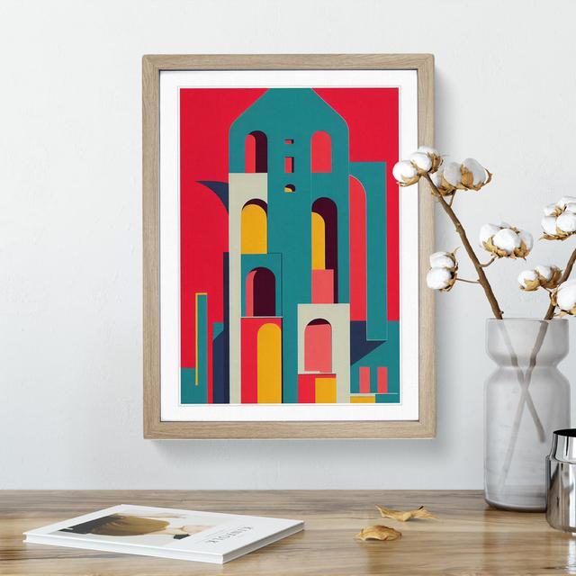 Bold Architecture No.2 - Print 17 Stories Size: 66cm H x 48cm W x 2cm D, Format: Oak Framed, Matte Colour: White on Productcaster.