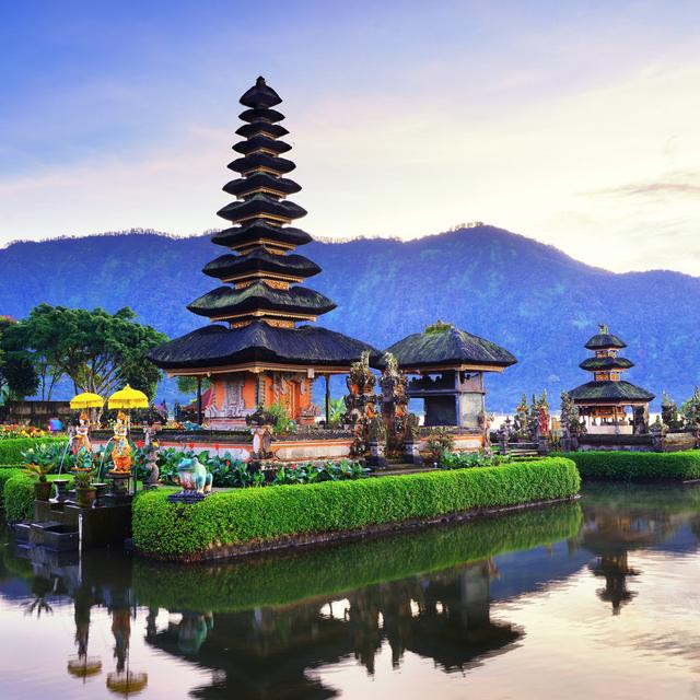 Ulun Danu Bratan Temple by BigGabig - Wrapped Canvas Print Ebern Designs Size: 76cm H x 76cm W x 3.8cm D on Productcaster.