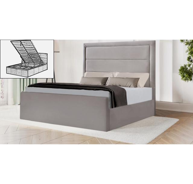 Aviram Upholstered Storage Bed Canora Grey Colour: Silver, Size: Small Double (4') on Productcaster.