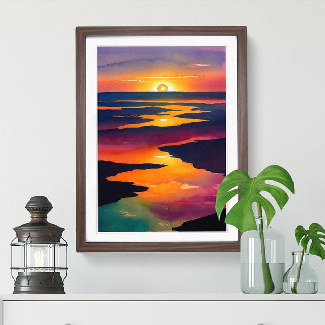 A Luminous Sunset - Single Picture Frame Print Metro Lane Size: 46cm H x 34cm W x 2cm D, Frame Colour: Walnut on Productcaster.