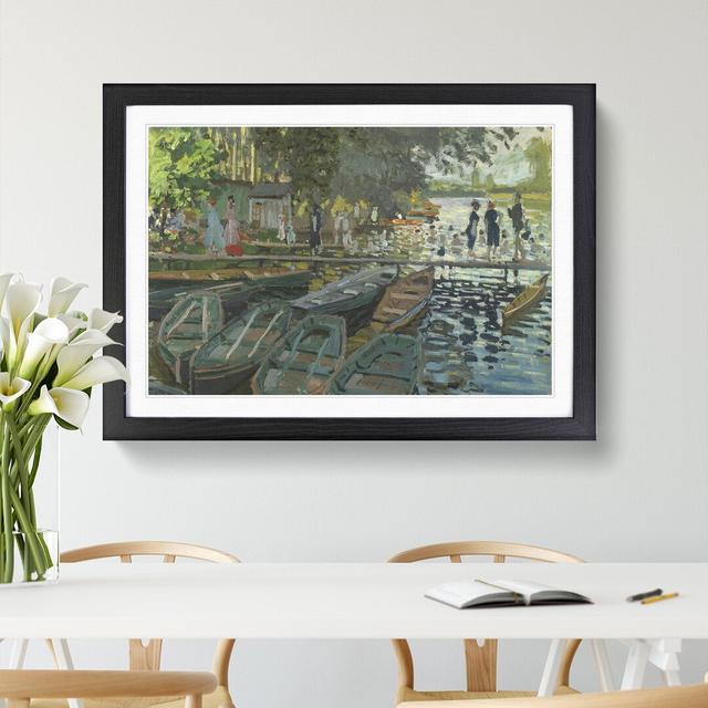 Bathers at La Grenouillere by Claude Monet - Picture Frame Painting East Urban Home Size: 48cm H x 65cm W x 2cm D, Frame Option: Black Framed on Productcaster.