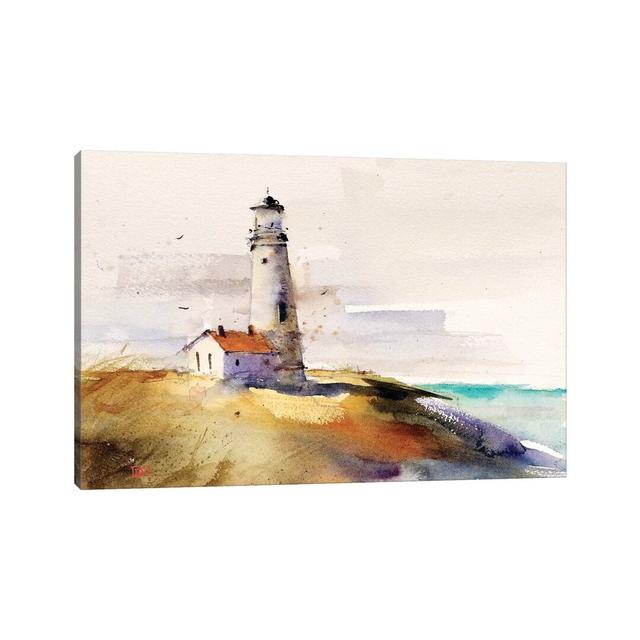 Summer Lighthouse by Dean Crouser - Painting on Canvas Longshore Tides Format: Wrapped Canvas, Size: 45.72cm H x 66.04cm W x 1.91cm D on Productcaster.