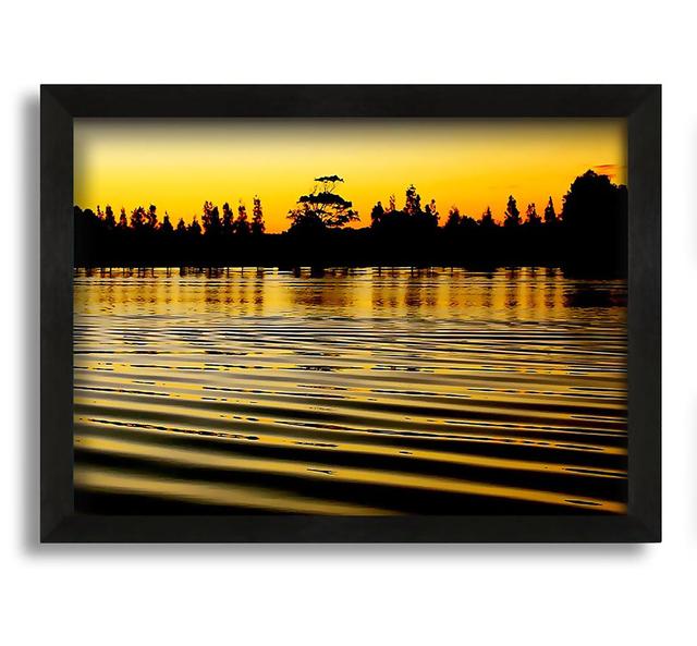 Yellow Morning Lake - Picture Frame Graphic Art on Canvas Union Rustic Size: 30cm H x 42cm W x 10cm D on Productcaster.